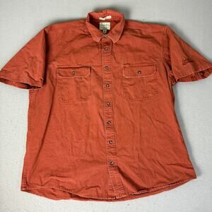 Cabela’s Roughneck Men’s XL Tall Rust Stonewash Canvas Short Sleeve Shirt